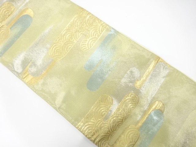 アンティーク　ヱ霞模様織り出し袋帯（材料）